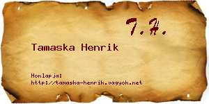 Tamaska Henrik névjegykártya